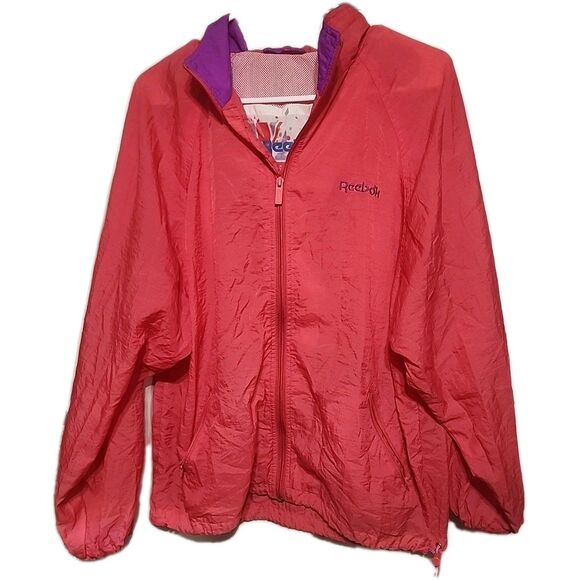 Reebok Jackets & Blazers - Reebok Windbreaker Track Jacket vtg 80s Unisex Adults Size Medium Purple Pink